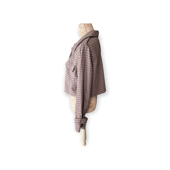 Wild Fable Light Jacket in purple and black plaid style colors in a size large. - Picture 2 of 8